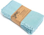 ACCENTHOME Blue Cotton Linen Napkin Set of 6 18x18 inch Dinner Napkins - Washable Soft Premium Hotel Quality Reusable Napkins Perfect Table Napkins for Family Dinners, Weddings & Everyday Use