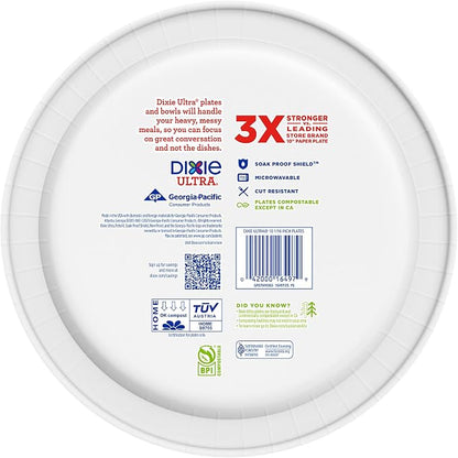 Dixie Ultra, Large Paper Plates, 10 Inch, 3X Stronger*, Heavy Duty, - Image 9