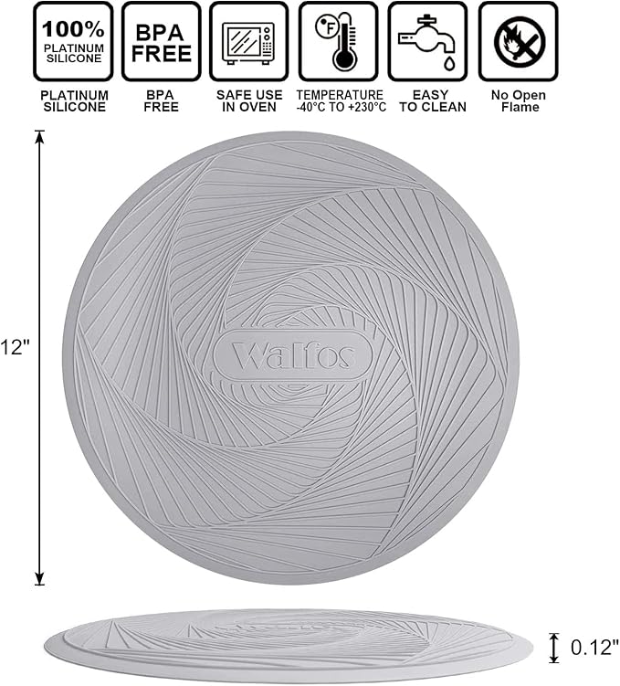 Silicone Microwave Mats, Walfos Heat Resistant Multi-Purpose Microwave Trivet - Image 7