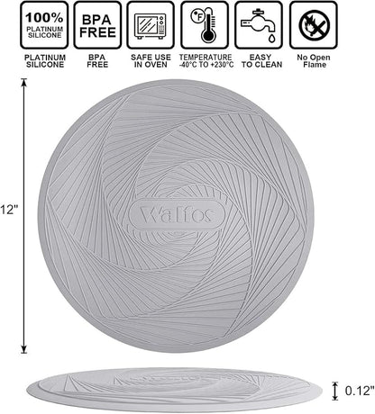 Silicone Microwave Mats, Walfos Heat Resistant Multi-Purpose Microwave Trivet - Image 7