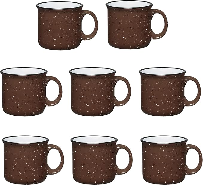 Set of 8 Ceramic Campfire Mugs – 15 Oz, Camping – Customizable by GiftsbyDesign
