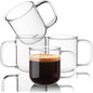Glass Coffee Mugs, 8 oz iced coffee cups, Glass Mugs by BWODYAY