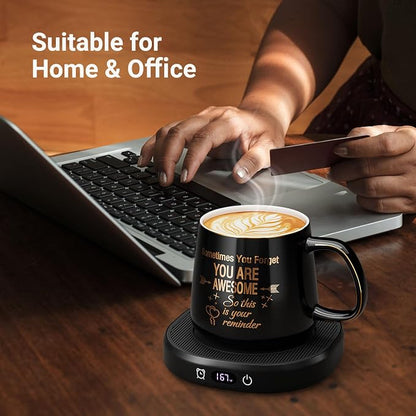 Coffee Mug Warmer & You are Awesome Mug Set, Electric Cup Warmer - Image 3