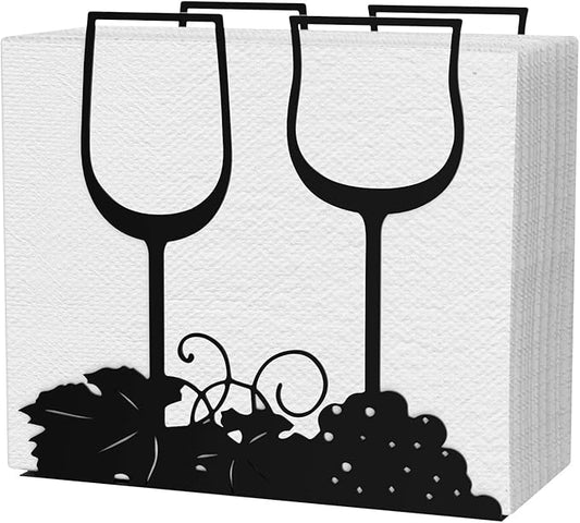 Black Napkin Holder for Table – Modern Metal Napkin Holders for Paper Napkins, Sturdy Black Tabletop Napkin Organizer for Kitchen, Dining Room, Countertop & Restaurants-5 x 4.84 x 2.32 inches