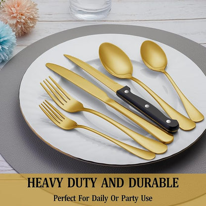 72 Pcs Gold Silverware Set - Image 7