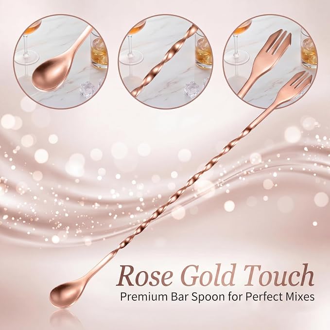 Boao 8 Pcs 10 Inch Long Bar Spoon Cocktail Spoon Stirring Mixing Stainless - Image 3