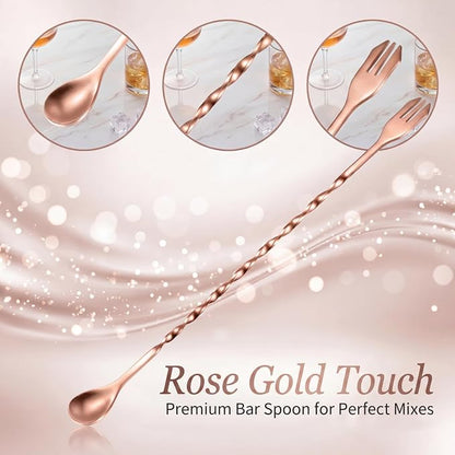 Boao 8 Pcs 10 Inch Long Bar Spoon Cocktail Spoon Stirring Mixing Stainless - Image 3