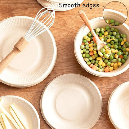 100 Pack Compostable 8 oz Paper Bowls, Small Natural Disposable Paper Bowls | - Image 4