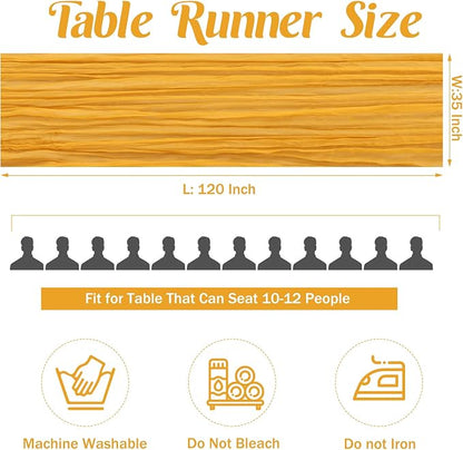 6 Pieces Mustard 10FT Cheesecloth Table Runner Boho Gauze Fabric Table Runner - Image 4