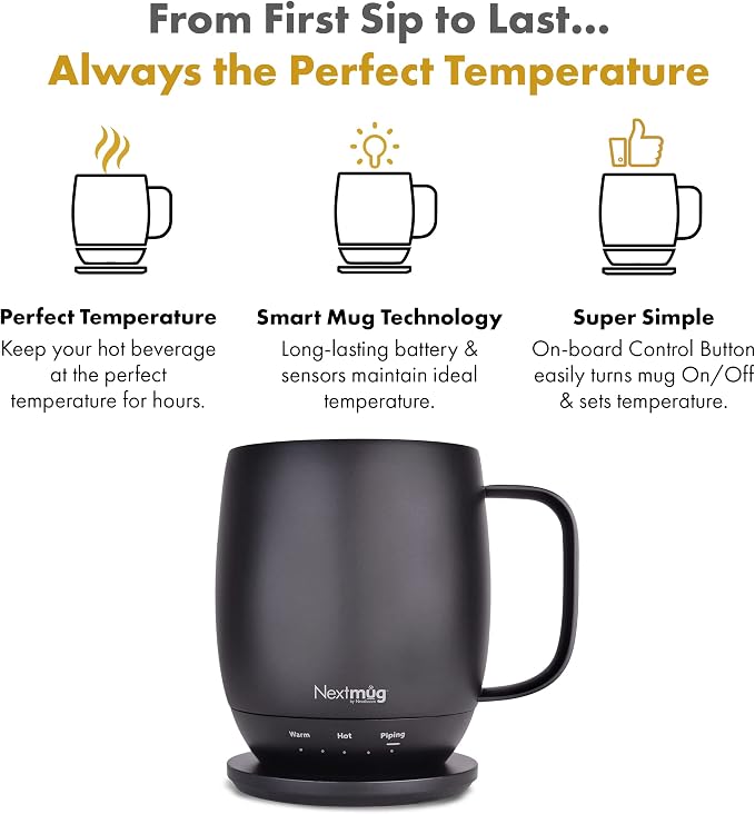 Nextmug - Temperature-Controlled, Self-Heating Coffee Mug | – No App, - Image 2