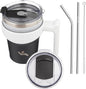 Konokyo 10 oz Tumbler with Handle and Straw, Insulated Travel Mug | Day Night; by Konokyo