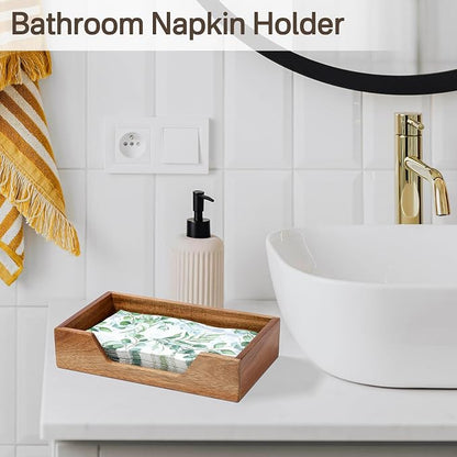Guest Towel Napkin Holder, Disposable Hand Towel Holder | Wooden Guest Towel - Image 5
