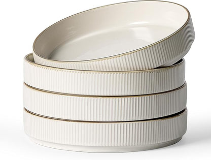 famiware Star 8.25" Pasta Bowls Set of 4, Bowl Plates, Salad Bowls by Famiware