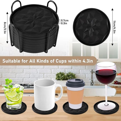 OIAHOMY 8 Pcs Coasters with Holder - Image 2
