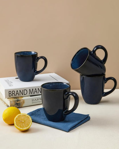 Pokini Coffee Mug 15 oz, Ceramic Coffee Mugs Set of 4, Reactive Glaze Mug - Image 4