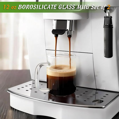 DRASTAR Glass Coffee Cups, 12 oz Clear Coffee Mugs - Image 5