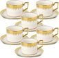LETAOTAO Cappuccino Cups with Saucers, 8.5 oz Stackable Ceramic Coffee Cup and by LETAOTAO