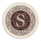 Thirstystone Monogram Round Natural Sandstone Coaster 4 Pack | 4" Diameter by Thirstystone