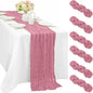 Dusty Rose 6 Pcs Cheesecloth Table Runner 10FT Runner by Sunnyline