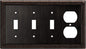 Henne Bery Sunken Pearls Heavy Duty Decorative Wall Plate Switch Plate Outlet Cover (Triple Toggle/Single Duplex, Aged Bronze)