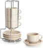 Sweese Porcelain Espresso Cups Set, 2.5 oz, Stackable by Sweese