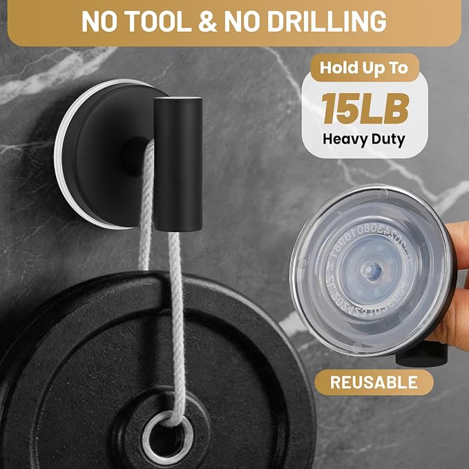 Large Suction Cup Hooks for Shower, Heavy Duty Rust-Resistant No-Drill Towel & - Image 2