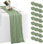 8 Pack Sage Green Cheesecloth Table Runners 20x120 Inch Gauze Table Runner by Yorcari