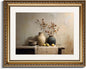 InSimSea Gold Picture Framed Wall Art, Vintage Dried Flowers Jars Kitchen Wall Decor, Still Life Fruits Canvas Print Art, Home Farmhouse Decor, Antique Paintings with Frame 13x16inch