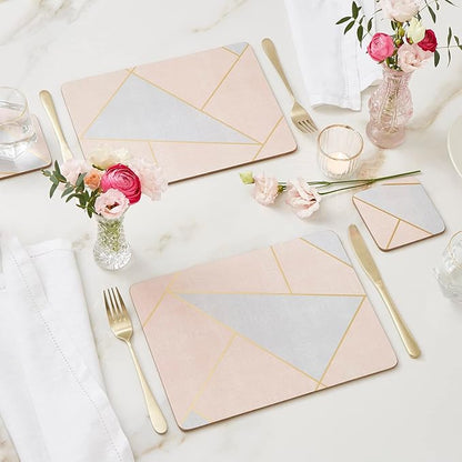 Pimpernel Urban Chic Collection Coasters | Set of 6 | Cork Backed Board | Heat and Stain Resistant | Drinks Coaster for Tabletop Protection | Measures 4” x 4”