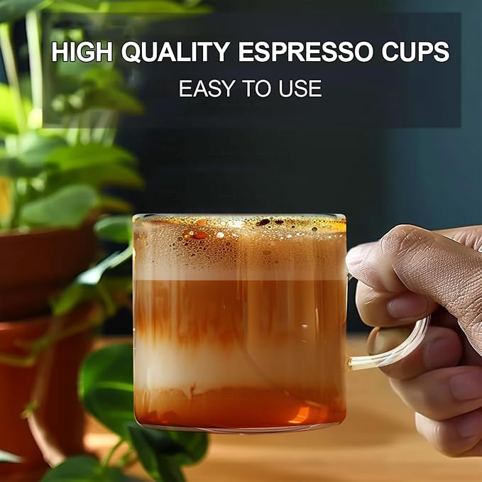 YMMIND 4-Pack 4oz Espresso Cups Espresso Shot Glasses - Image 7