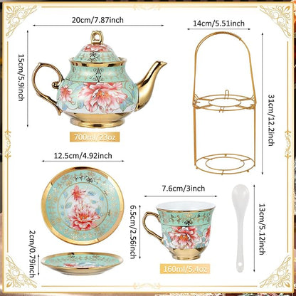 Zhehao 20 Pcs Porcelain Tea Set - Image 2