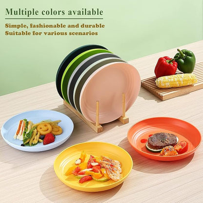 Berglander 9 Inch Plastic Deep Dinner Plates Set of 8 Colors, Reusable and - Image 8
