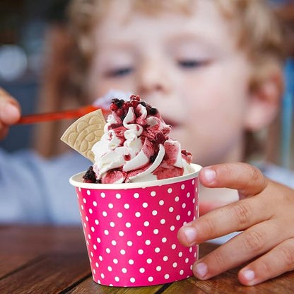 150 Pack 8 oz Ice Cream Cups, Disposable Paper Dessert Cups | three color - Image 7