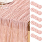 DeZerlor Dusty Pink Cheesecloth Table Runners 6 Pack Summer Boho Runners | by DeZerlor
