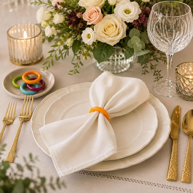 Pastel Epoxy Resin Napkin Rings, rust-resistant, 2.25x2.25x0.5 in, farmhouse - Image 6