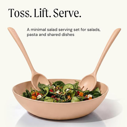 Salad Servers - Spoon and Fork Serving Set, Certified Recycled Food-Safe Plastic - Image 2