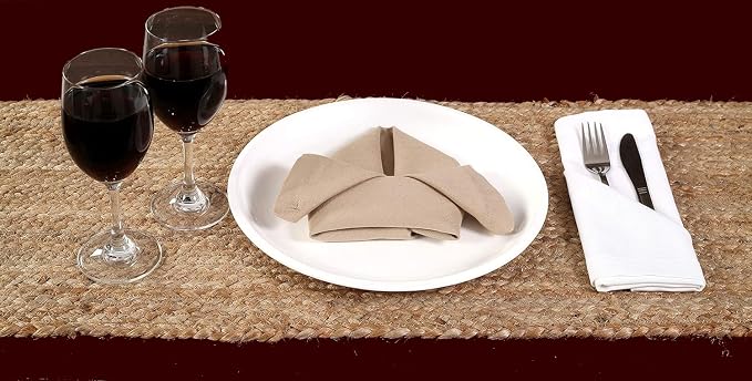 Pack of 1 Handwoven Oval Jute Braided Table Runner 13 x 108 Inch, 100% Natural - Image 4