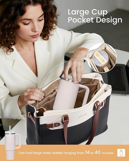 LOVEVOOK Laptop Tote Bag for Women Work, Teacher Tote Bag - Image 3