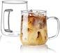 Glass Coffee Mugs, 14 oz Glass Coffee Cups Set of 2, Hot/Cold Beverages by Unknown