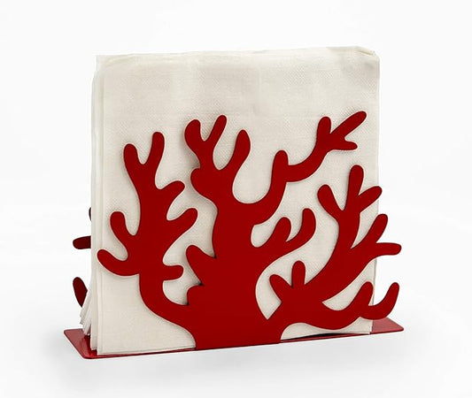 Mango Steam Tabletop Napkin/Tissue & Letter Holder For Home, Kitchen, Restaurants (Coral, Red)