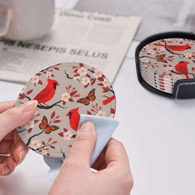 6 Pcs Leather Coasters for Drinks - Image 6