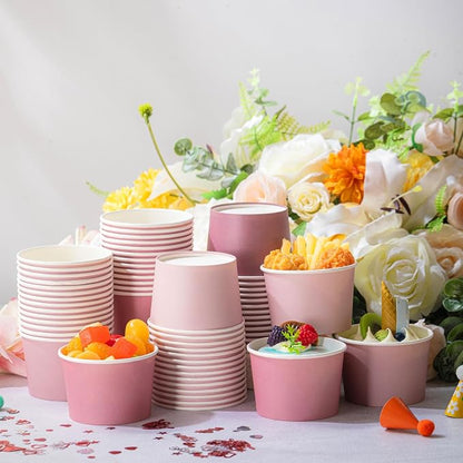 Jingmore Paper Ice Cream Cups 9oz Colored Disposable Dessert Bowls - Image 4