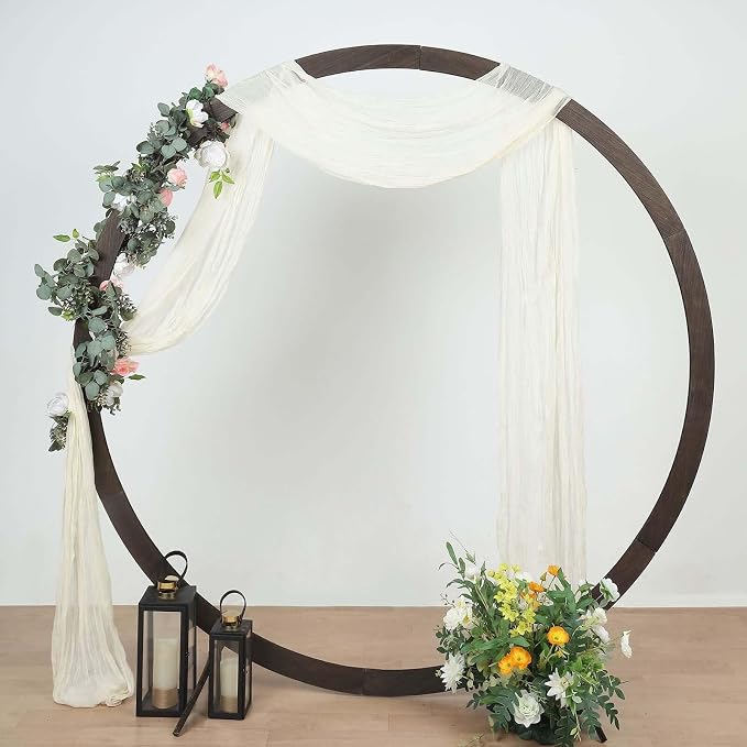 Efavormart 20ft Ivory Gauze Cheesecloth Wedding Arch Drapery Fabric, Extra Long - Image 2