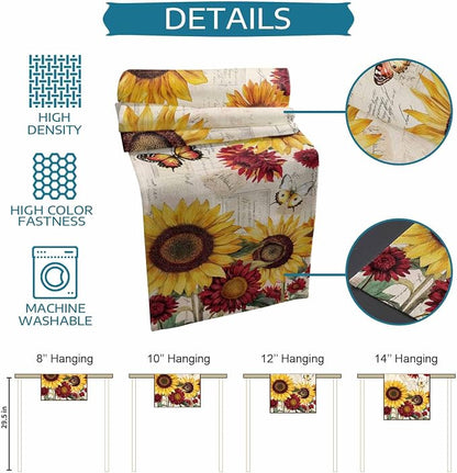 Sunflower Farmhouse Table Runners 70 Inches Long, Spring Summer Retro Table - Image 8