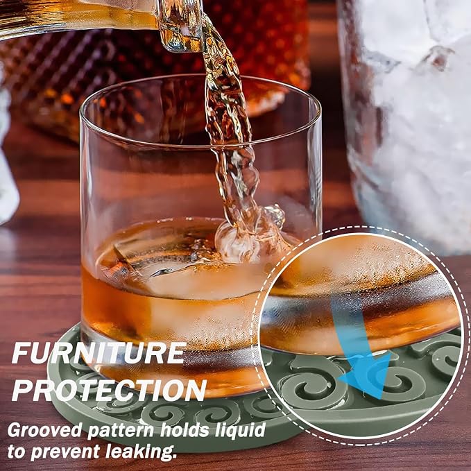 Silicone Coasters for Drinks, Resistant Reusable Drink Coasters-Great Gift for - Image 4