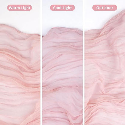Cheesecloth Table Runner, 120 Inch 10 FT, Dusty Pink | 1 Pack, 35x120 Inches - Image 6
