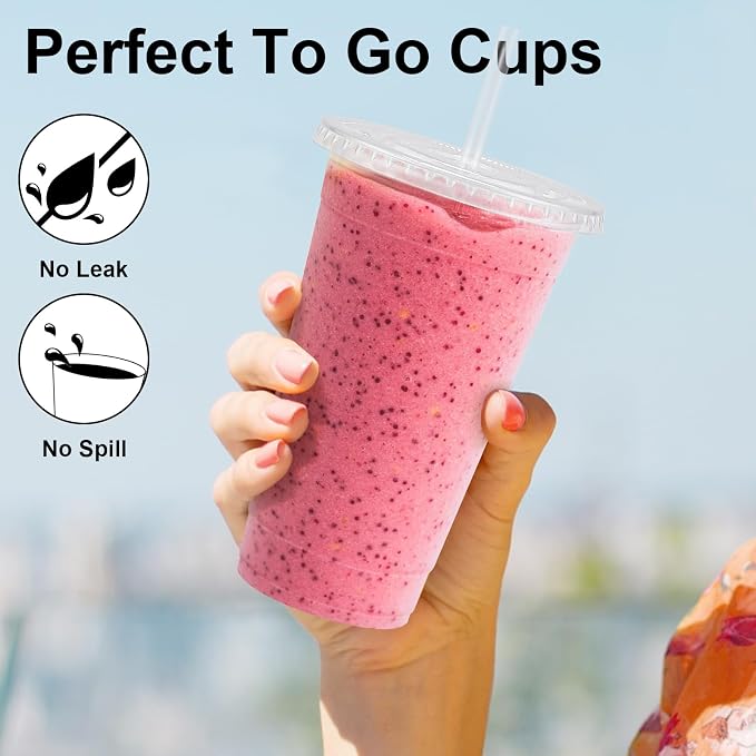 Lamosi 300 Pack 20 oz Plastic Coffee Cups - Image 6