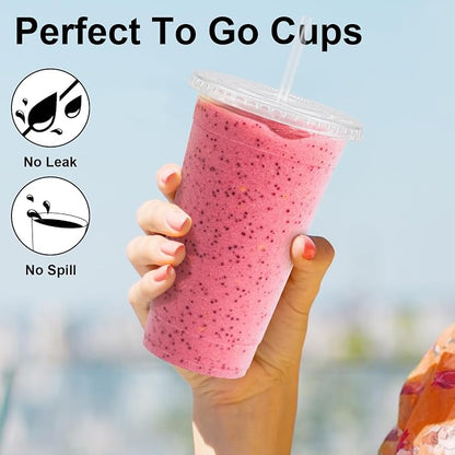 Lamosi 100 Pack 20 oz Plastic Coffee Cups - Image 4