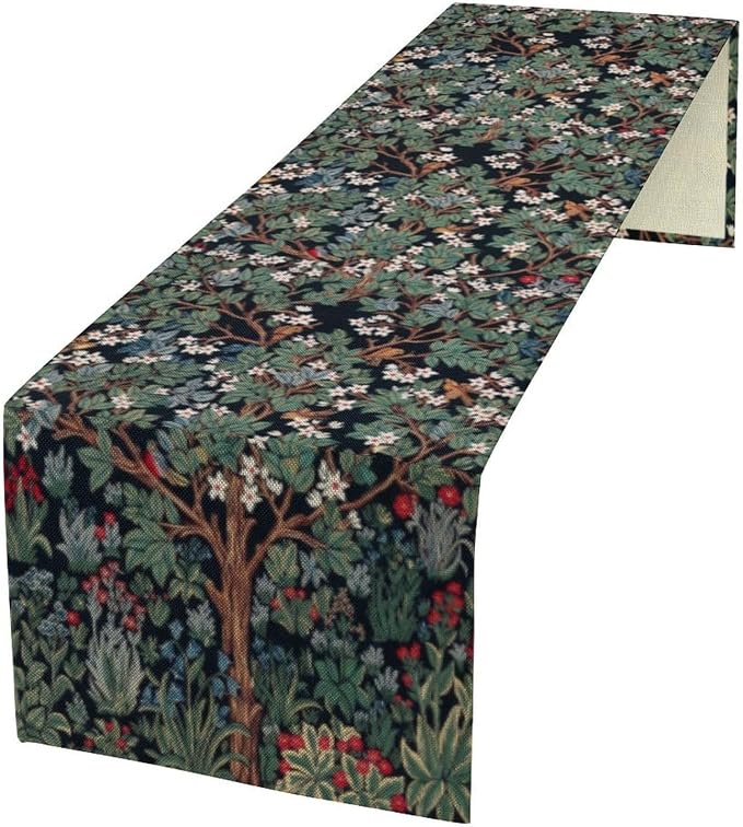 William Morris Tree of Life Table Runner Vintage Flowers Table Runner by SXXLDNG