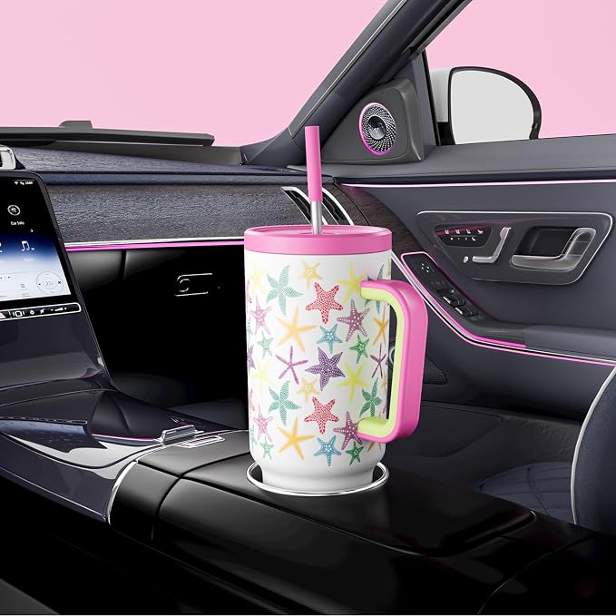 Meoky 40 oz Tumbler with Handle and Straw: Glow in the Dark Tumbler with Lid - Image 5
